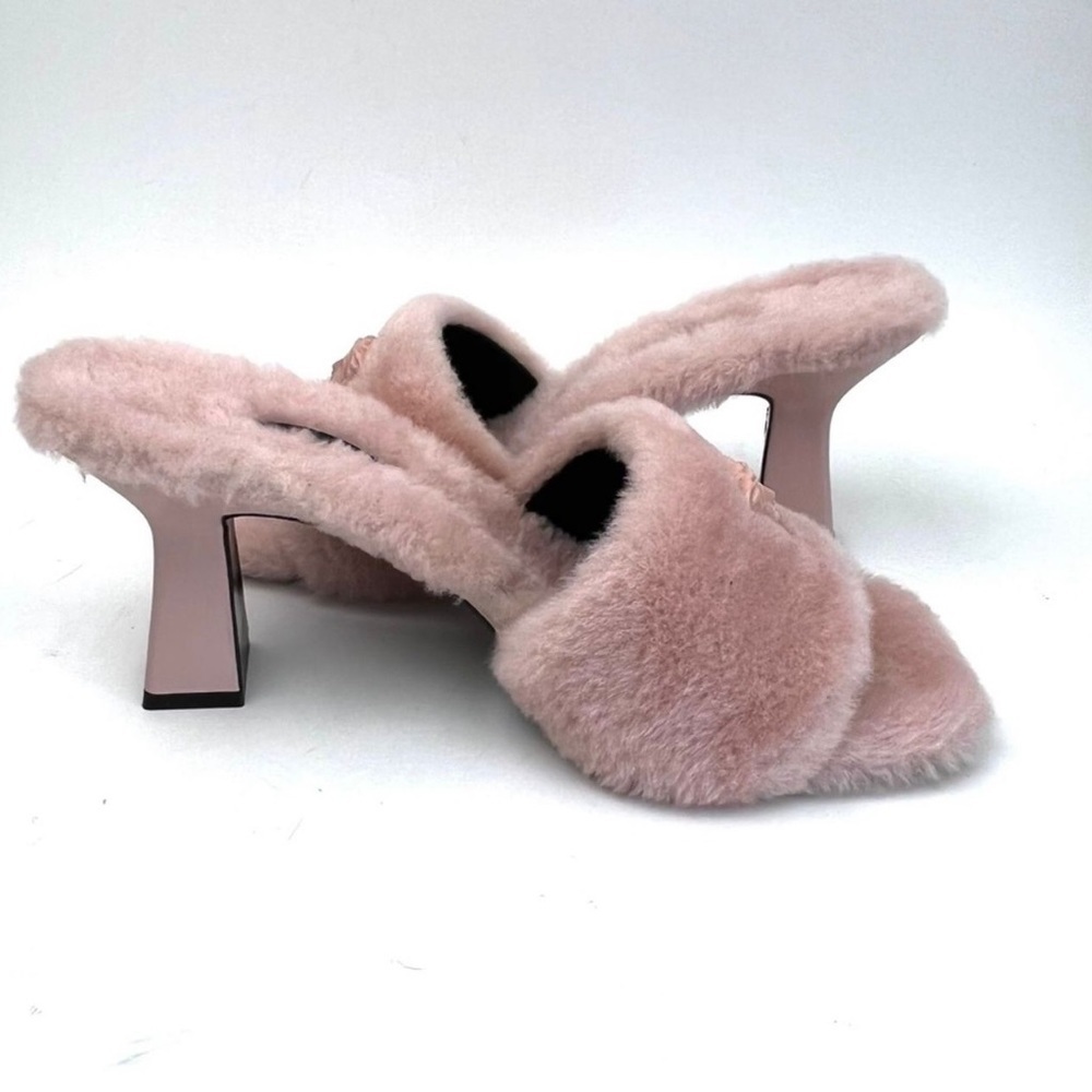 VERSACE La Medusa Faux Fur Slide Sandal sz 9 - Picture 6 of 14